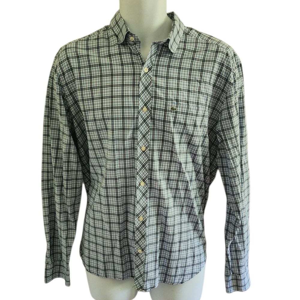 Lacoste Slim Fit Devanlay Plaid Poplin Shirt - Men's